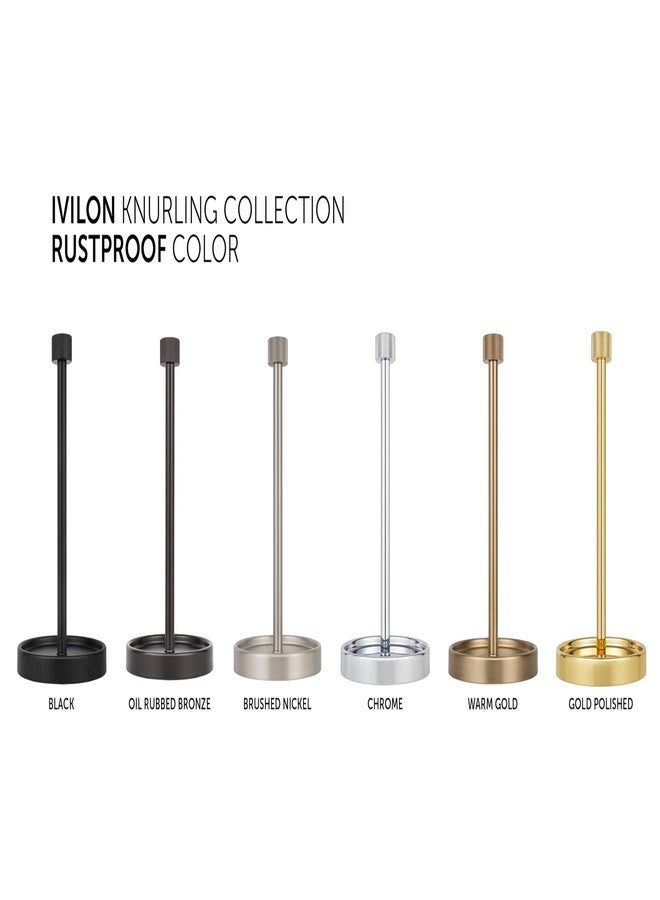 Ivilon حامل مناشف ورقية من إيفيلون - تصميم عصري بسيط مع غطاء طرفي محزز - لون ذهبي دافئ - Image 4